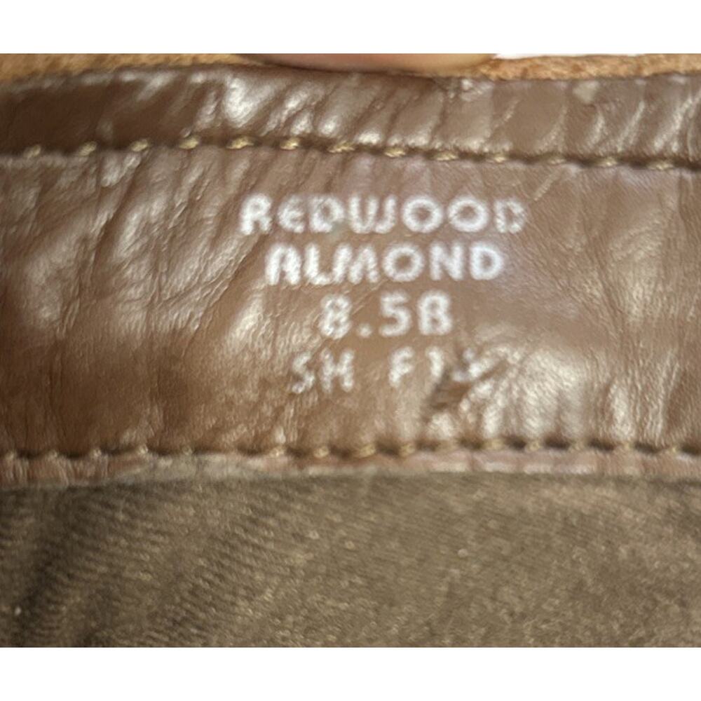 Earth Womens Size 8.5 Redwood Almond Leather Moto Boots Booties Buckle Studded - Picture 10 of 13
